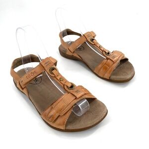 Taos Swifty Leather T Strap Adjustable Ankle Strap Comfort Walking Sandals Sz‎ 6